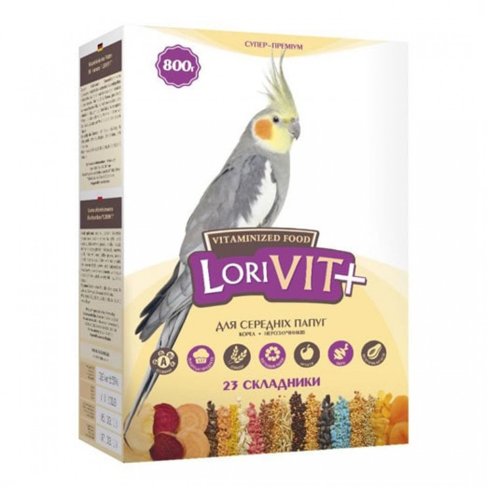 Корм для средних попугаев ЛориВИТ+ Лори 0,8 кг (ФЛ038)