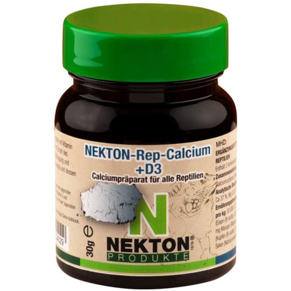 Добавка с кальцием и витамином D3 для всех видов рептилий Nekton Rep Calcium +D3 30гр (224035)