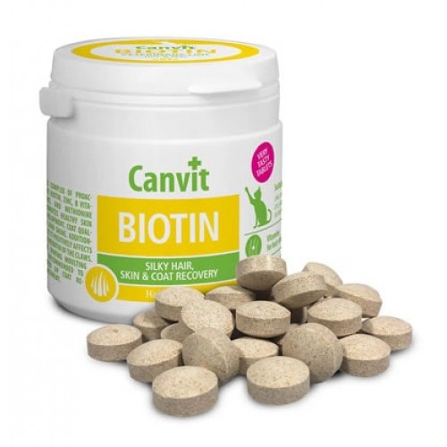 Витаминно-минеральная добавка для котов Canvit BIOTIN fot cats с биотином 100 г