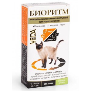 Витаминно-минеральный комплекс VEDA Биоритм для кошек со вкусом кролика 48 табл. (17133)