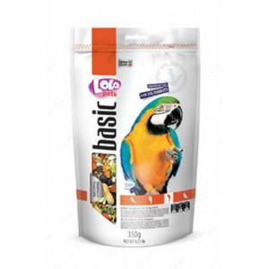 Полнорационный корм для крупных попугаев Lolopets Doypack Basic for Parrots фруктовый 350 г (LO-70274)