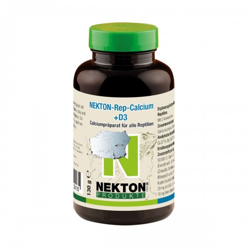 Добавка з кальцієм і вітаміном D3 для всіх видів рептилій Nekton Rep Calcium + D3 130гр (224130)